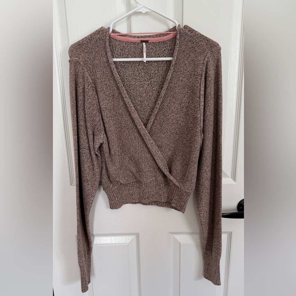 Free People V-Neck Sweater - Light Pink